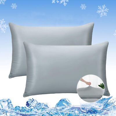 Cooling Pillow Cases, 2 Pack Ultra Cool Pillow Cases with Q-max 0.55 Arc-Chil...