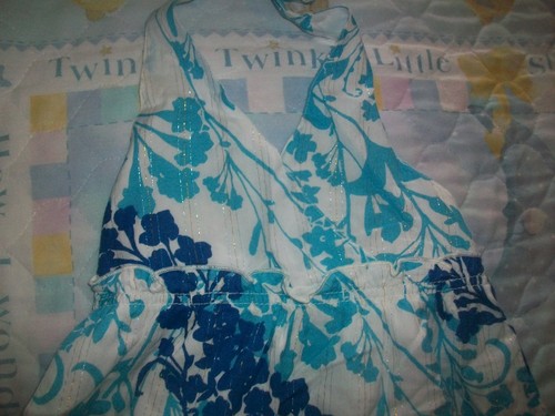 Old Navy Blue Floral & Halter Summer Dress XS - Picture 2 of 6