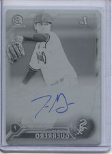 2016 BOWMAN CHROME JORDAN GUERRERO AUTOGRAPH BLACK PRINTING PLATE 1/1