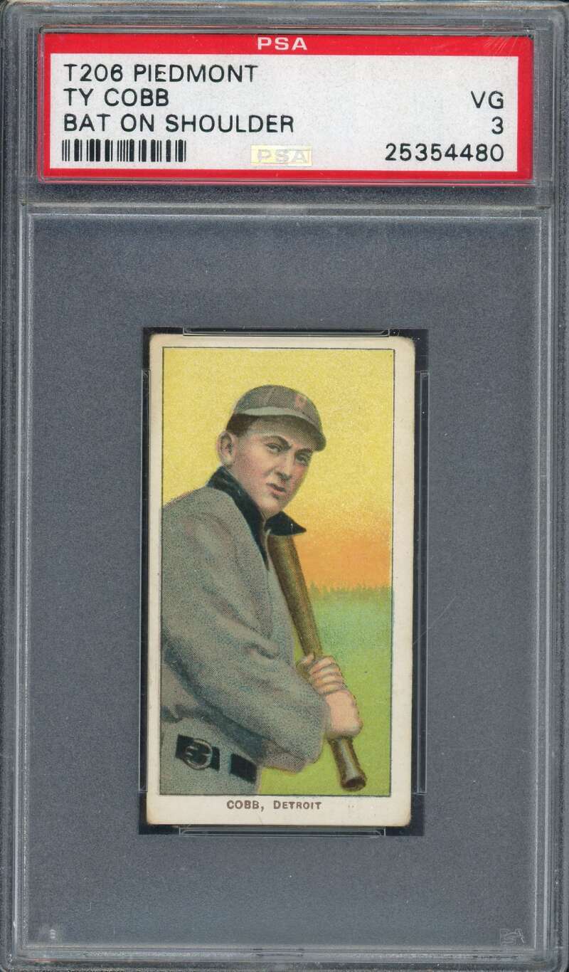 1909 T206 Piedmont 350 Ty Cobb (Bat ON Shoulder) PSA 3 25354480