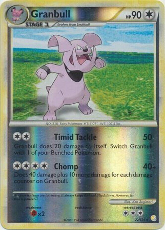 Granbull 22/123 Heartgold & Soulsilver Reverse Holo Rare PLD Pokemon DNA GAMES