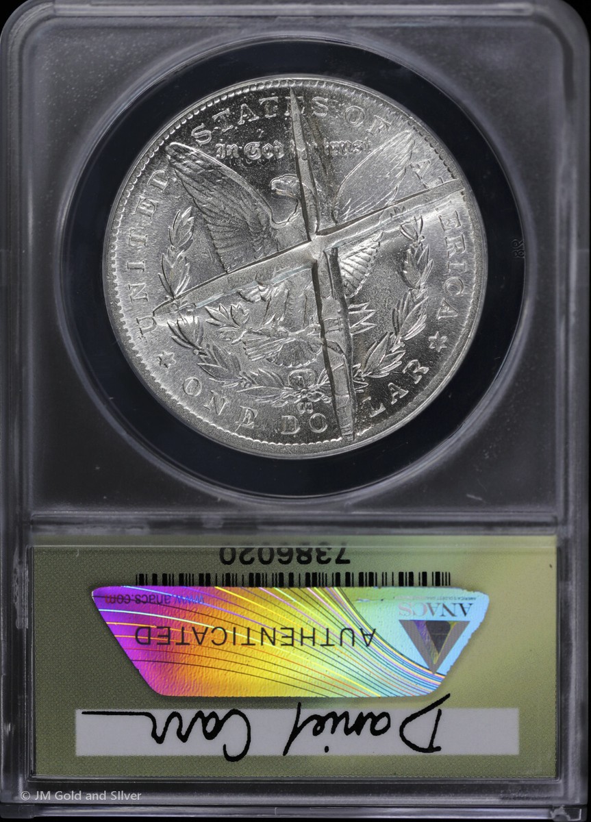 1884 CC Token Morgan Dollar ANACS MS69 | O/S on USA Cancelled Mint