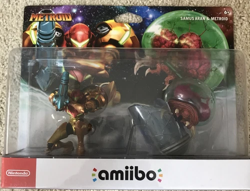 Metroid and Samus Aran Amiibo 2-Pack - Nintendo *Very Rare* (Brand New)