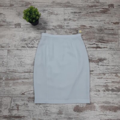 Thierry Mugler Paris Pale Blue Skirt Cotton Pencil Vintage Size 40