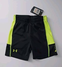 WITH TAGS Under Armour HEATGEAR Black  Yellow Signature Short Sz. 2T