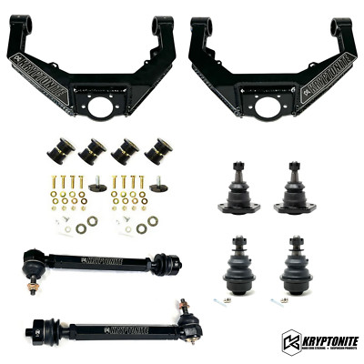 Kryptonite Control Arm Kit/Lower Ball Joints/Tie Rods For 01-10 GM 2500HD/3500