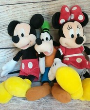 Disney Minnie Mickey Goofy 10 inch Stuffed Animal Plush Lot