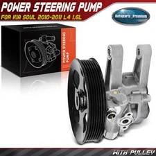 Power Steering Pump with Pulley Without Reservoir for Kia Soul 2010-2011 L4 1.6L