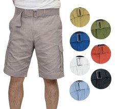 Men's Cargo Shorts Belted Casual Cotton Relaxed Fit Cargo Shorts