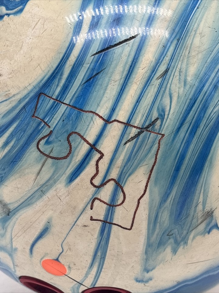 Hammer Jigsaw Corner Bowling Ball 14 Lb Blue White 13.14lb RARE NICE