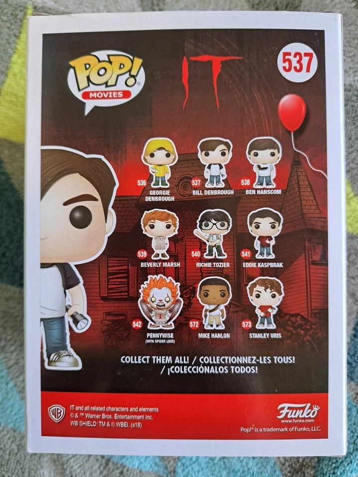 Bill Denbrough 537 Pop - IT Horror Funko Pop! 2018 abovedado + protector Foto 4 de 4