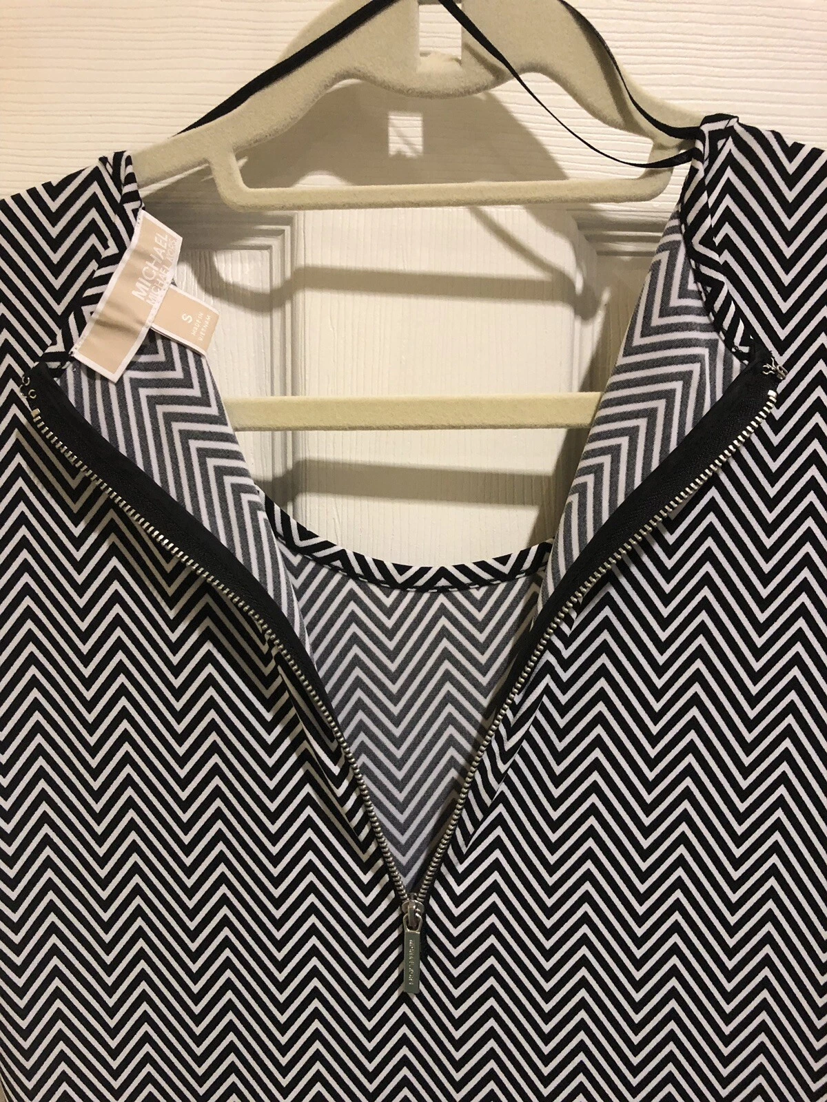 Abito donna Michael Michael Kors S S taglia S bianco e nero zip dietro