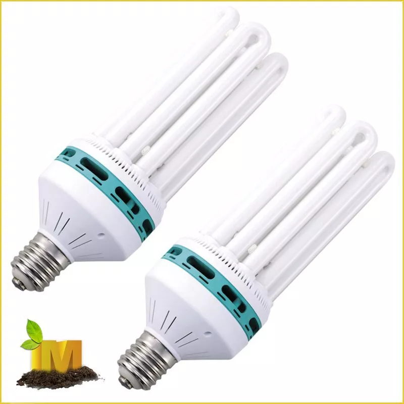 2x Hydroponics Growlush 130W 25000k energy saving CFL grow light bulb lamp globe