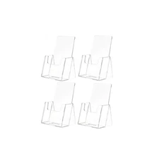 4 Pack Vertical Business Card Holder Countertop Plastic Display Stand