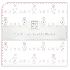 SwaddleDesigns Large Receiving Blanket - Ultimate Swaddle for Baby Girls, Soft C