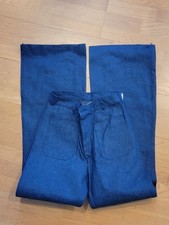 80s vintage US navy military mens 29r actual 28x36 flared bell bottom FR blue