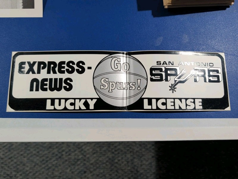 San Antonio EXPRESS News Spurs NBA Bumper Sticker Rare 1980's Basketball