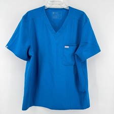 FIGS Leon Scrub Top Mens XL 1706 Alps Blue Technical Collection V-Neck