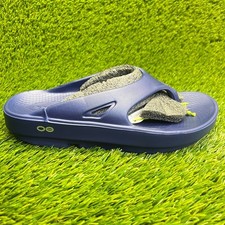 Oofos OOriginal Womens Size 7 Navy Blue Walking Recovery Flip Flop Sandals Shoes