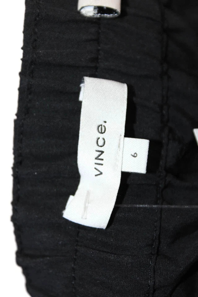 Vince Womens Cargo Pants Black Button 97% Cotton 3% Spandex Size 6 - Image 4 of 4
