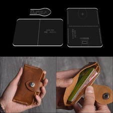 Leather Craft Card Holder Bag Case Purse Wallet Pouch Pocket Pattern Template