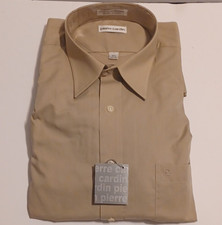 Pierre Cardin Beige Solid Classic Fit Dress Shirt 16.5 34/35 Long Sleeve Pocket