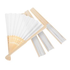 4Pcs Blank Folding Fans White for Boy Girl DIY Painting Crafts Party Performance