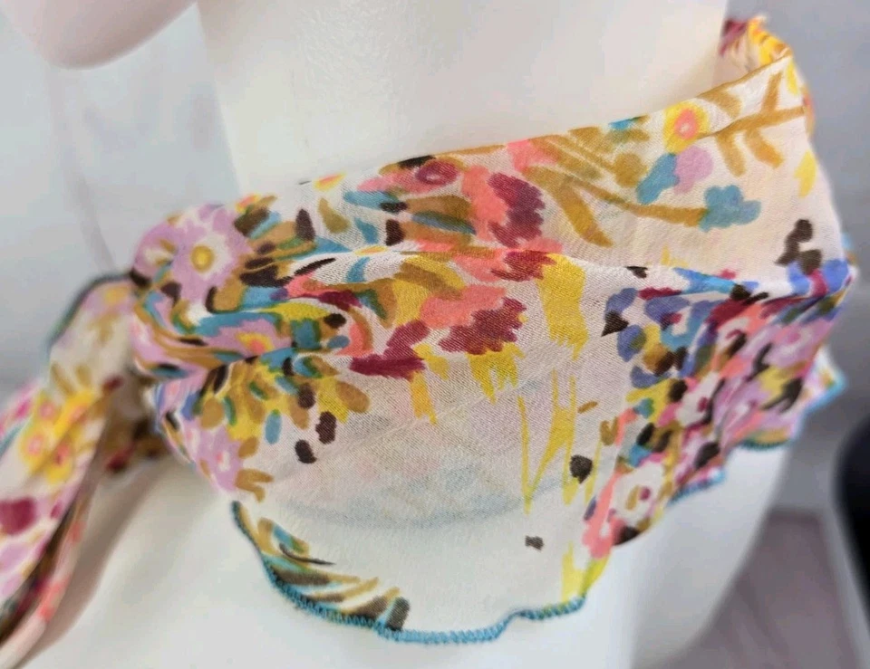 Floral Vintage Handmade Women's Floral Bow Tie Dressy Frilly - Image 2 of 4