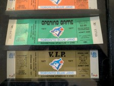 Toronto Blue Jays Baseball 1977 Vintage Sports Ticket Stubs for
