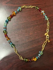 Kirks Folly Multi Color Goldtone Beaded Necklace 18"