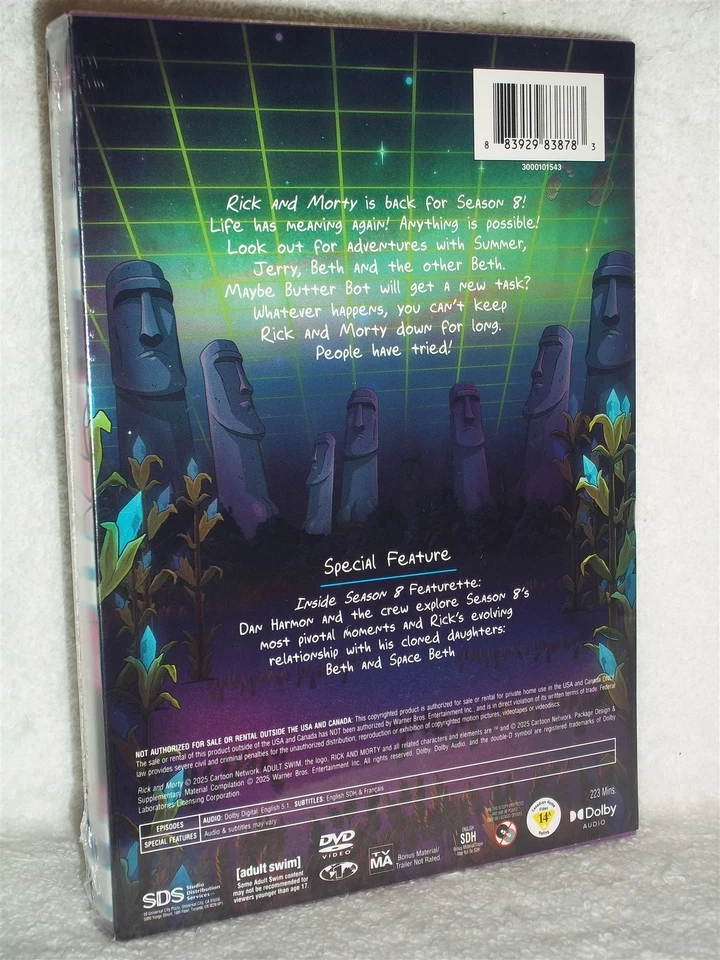 Rick and Morty: Season 8 (DVD, 2025) NEW Chris Parnell animated comedy sci-fi  - Image 3 of 4