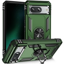 Military Grade Drop Impact for Google Pixel 8A Case 360 Metal Army Green