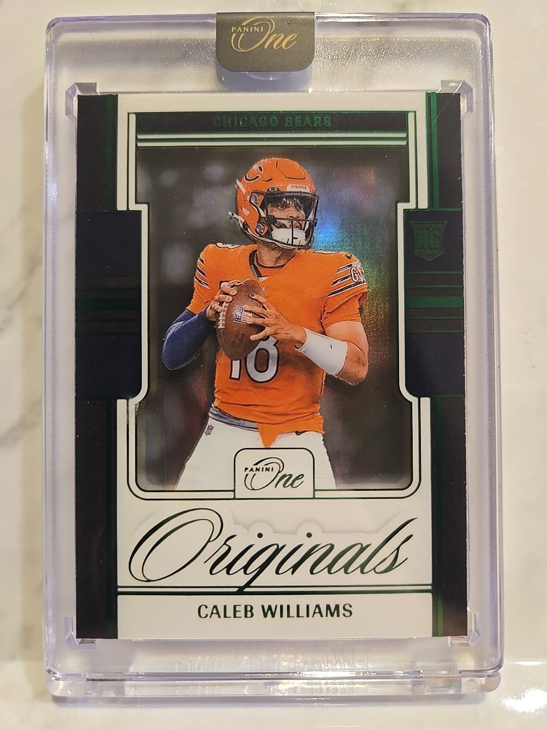 2024 Panini One Football Card OO-CWS Caleb Williams Rookie Originals Green 17/25