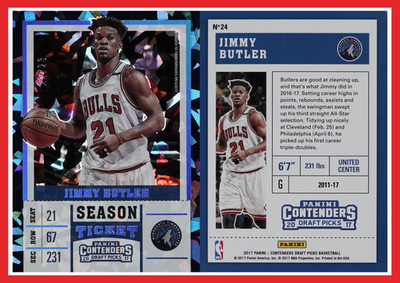 2017-18 Panini Contenders Draft Jimmy Butler Cracked Ice /23 #24 Timberwolves