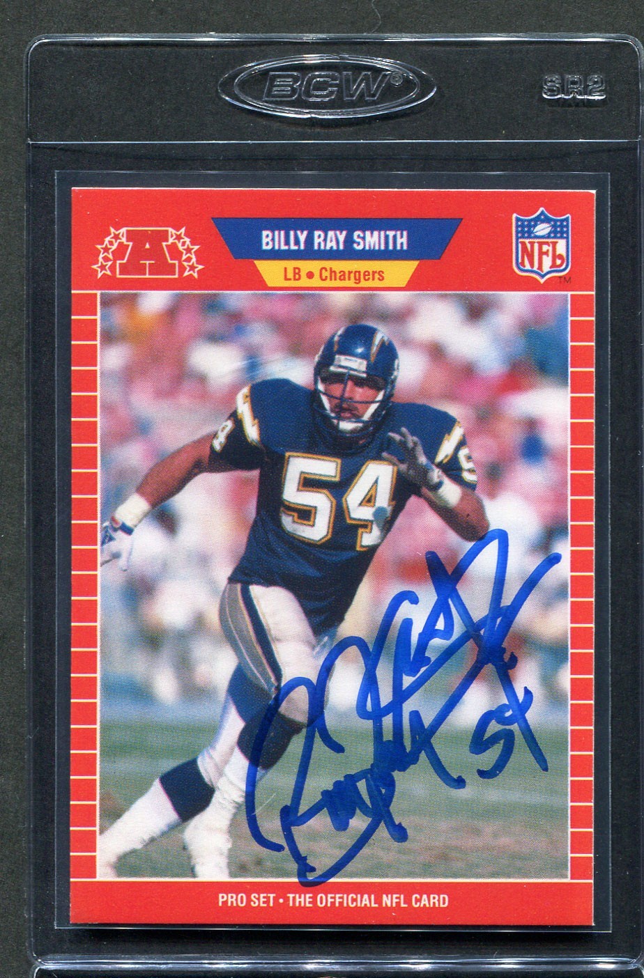 1989 Pro Set Billy Ray Smith #477 Signed Autograph Auto Chargers