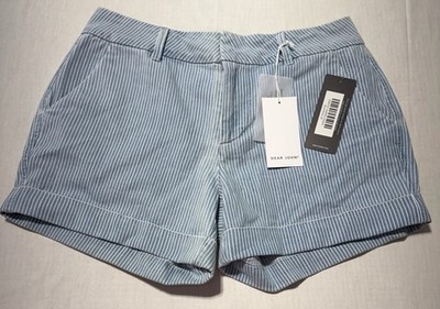 Dear John North Hampton Striped Shorts 28 Blue White Cuffed New With Tags