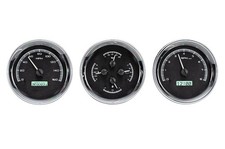 Dakota Digital Triple Round Black White Led Universal Gauge Kit Vhx-1020-k-w