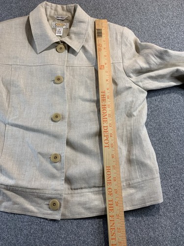 Talbots Jacket Women Size 6P Beige Irish Linen Lined Blazer Lightweight NWOT - Picture 6 of 10