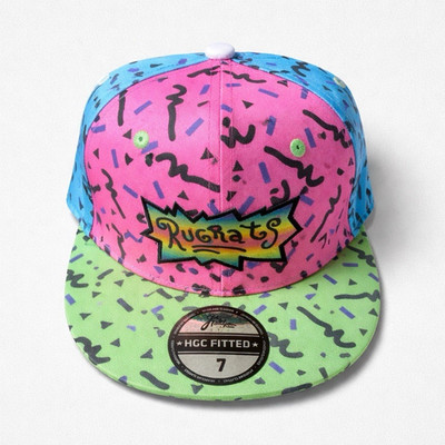 Headgear Classics Rugrats Embroidered Fitted Hat Pink Blue Green Cotton Size 7