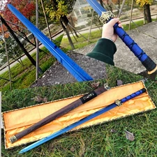 Copper Accessories 1095 high steel blue blade Chinese han sword rose wood saya 