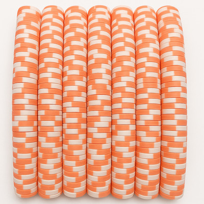 6 mm Polymer Ton Heishi Perlen Strang 40 cm - Casino Chip Style Scheibe Zwischenperlen