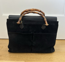 Gucci Damen Diana Bamboo Wildleder schwarz Ba...