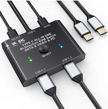 USB C switch 2 In 1 Out / 1 In 2 Out Bi Directional USB C Switcher Selector