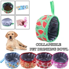 Portable Dog Bowl Oxford Fabric Foldable Design for Outdoor Travel Water Food