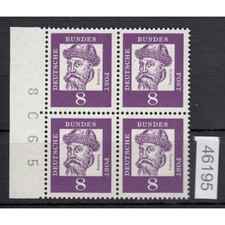 Bund 1961, Mich.-Nr.: 349 y **   Bogennummer  4er.-Block
