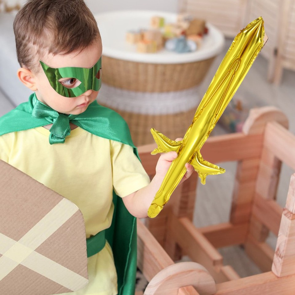 Inflatable Dagger Aluminum Foil Inflatable Pirate Swords Durable Golden Kids Role Play ...