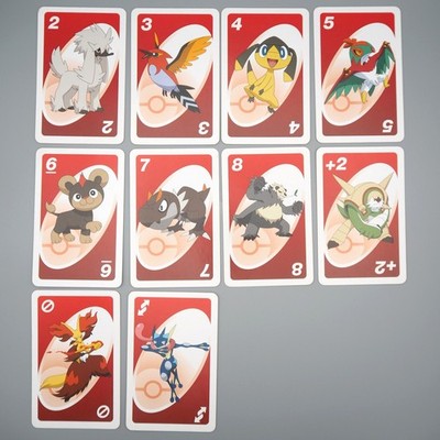 Pokemon Uno Playing Card Red 10 Cards Set Excellent Greninja Japanese r247