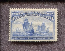 Scott No. 233 - 4c Ultramarine   MH