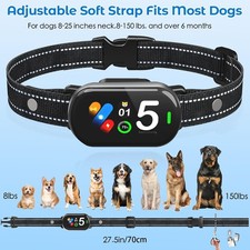 Rechargeable Dog Bark Collar Smart Anti Bark Training Beep Vibration Shock 5 Sen