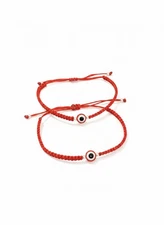 2pcs Red String Evil Eye Bracelet Adjustable Handmade Protection Lucky Amulet